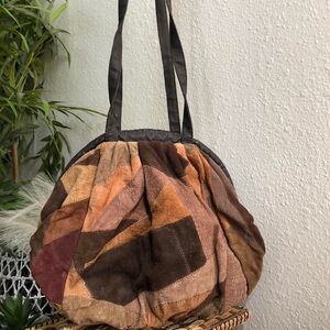 Y2K Hobo Boho Hippie Western Brown Patchwork Shoulder Crossbody bag Purse Tote